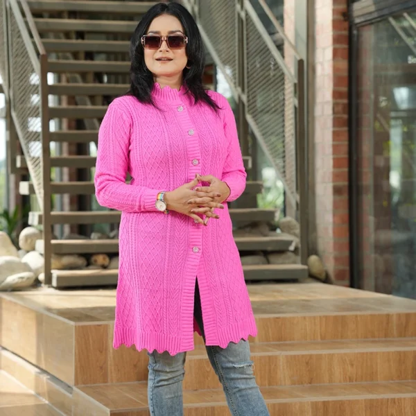 Pink Winter Elegance Cardigan